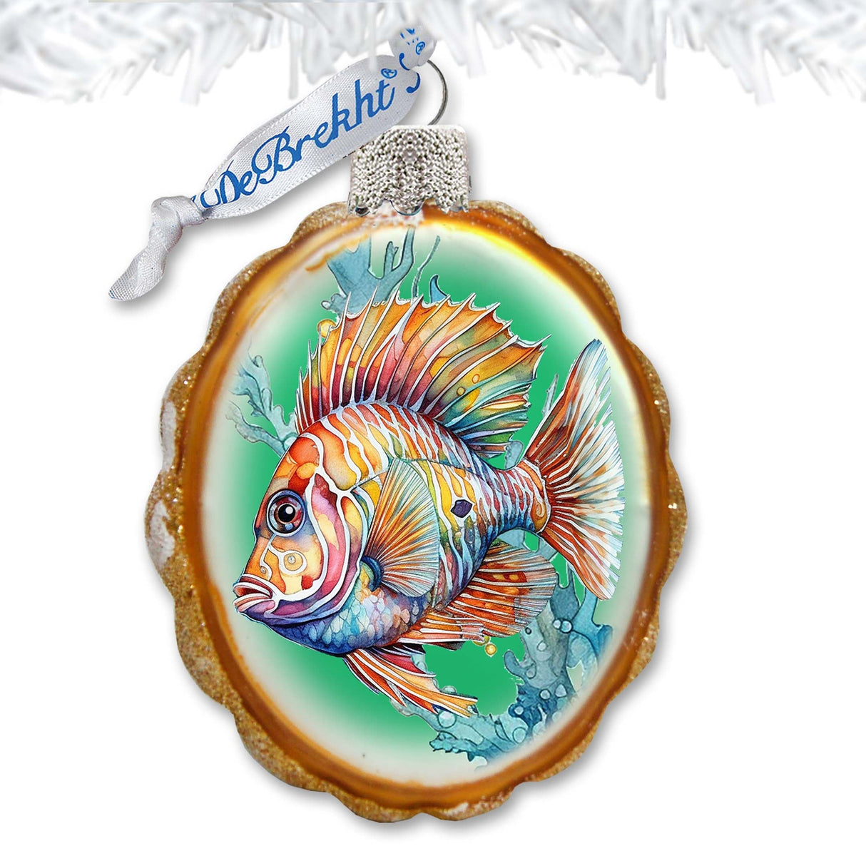 Coastal Decorations - Tropical Fish Keepsake Glass Ornaments by G. Debrekht - Christmas Decor - 777407