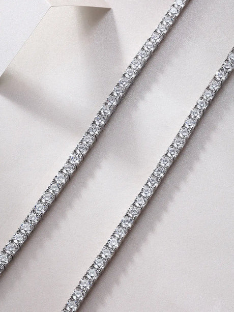 Long Star River Luxury Fashion Inlaid Mosan Diamond S925 Silver Necklace - Lootquake