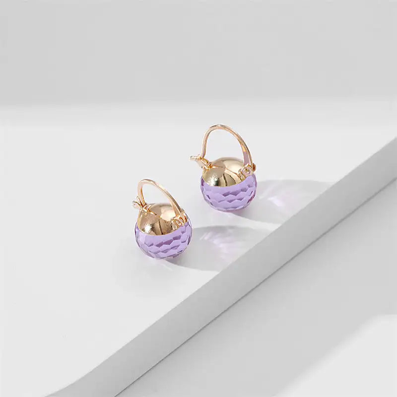 European And American Stylish Round Crystal Ear Clips Women - Lootquake