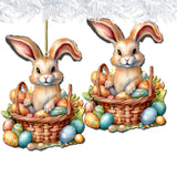Easter Bunny Wooden Ornaments by G. DeBrekht Easter Spring Decor - 8652770