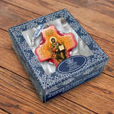 Jesus Cross Glass Ornament by G. DeBrekht - Nativity Holiday Decor - 758-005