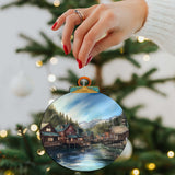 Frozen Horizon Chalets Wooden Ornaments by G.Debrekht - Wildlife Holiday Decor - 870015