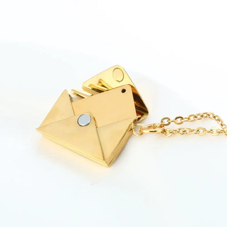 Peach Heart Envelope Couple Female Secret Hidden Message Pendant Necklace Gift - Lootquake
