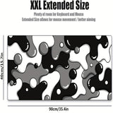 Professional Craftsman Gaming Mouse Pad - Large, Extra-Large, XXL Black & White Camouflage Design, Stain-Resistant & Non-Slip Rubber Base with Durable, Odor-Free Surface - Ideal for Gamers, Mouse Pad Gaming
