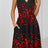 Ladies' V-neck Heart-shaped Printed Casual Off Shoulder Dress - Lootquake