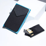 Metal Card Holder, Money Clip Aluminum Alloy Lycra Cloth - Lootquake