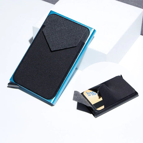 Metal Card Holder, Money Clip Aluminum Alloy Lycra Cloth - Lootquake