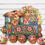 Easter Bunny Train Holiday Door Decor by G. Debrekht - Easter Spring Decor - 8652781H