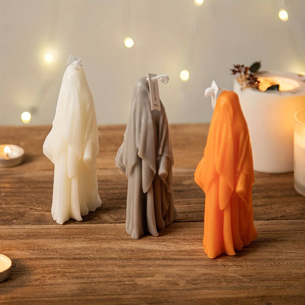 Bougie parfumée Halloween pour femme - Motif fantôme scintillant, idéale pour la décoration et les cadeaux