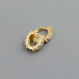 Circle-shaped Diamond Colorful Crystals Opal Zircon S925 Sterling Silver Earrings - Lootquake