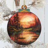 Adornos de madera "Atardecer rojo en Alaska" de G.Debrekht - Decoración navideña con temática de vida silvestre - 870077