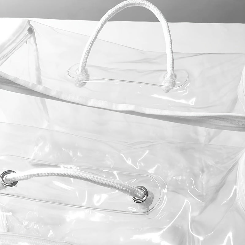 Bolsa de maquillaje de viaje de PVC transparente (1 unidad o 2 unidades), impermeable, para viajes, portátil, para guardar mantas y colchas.