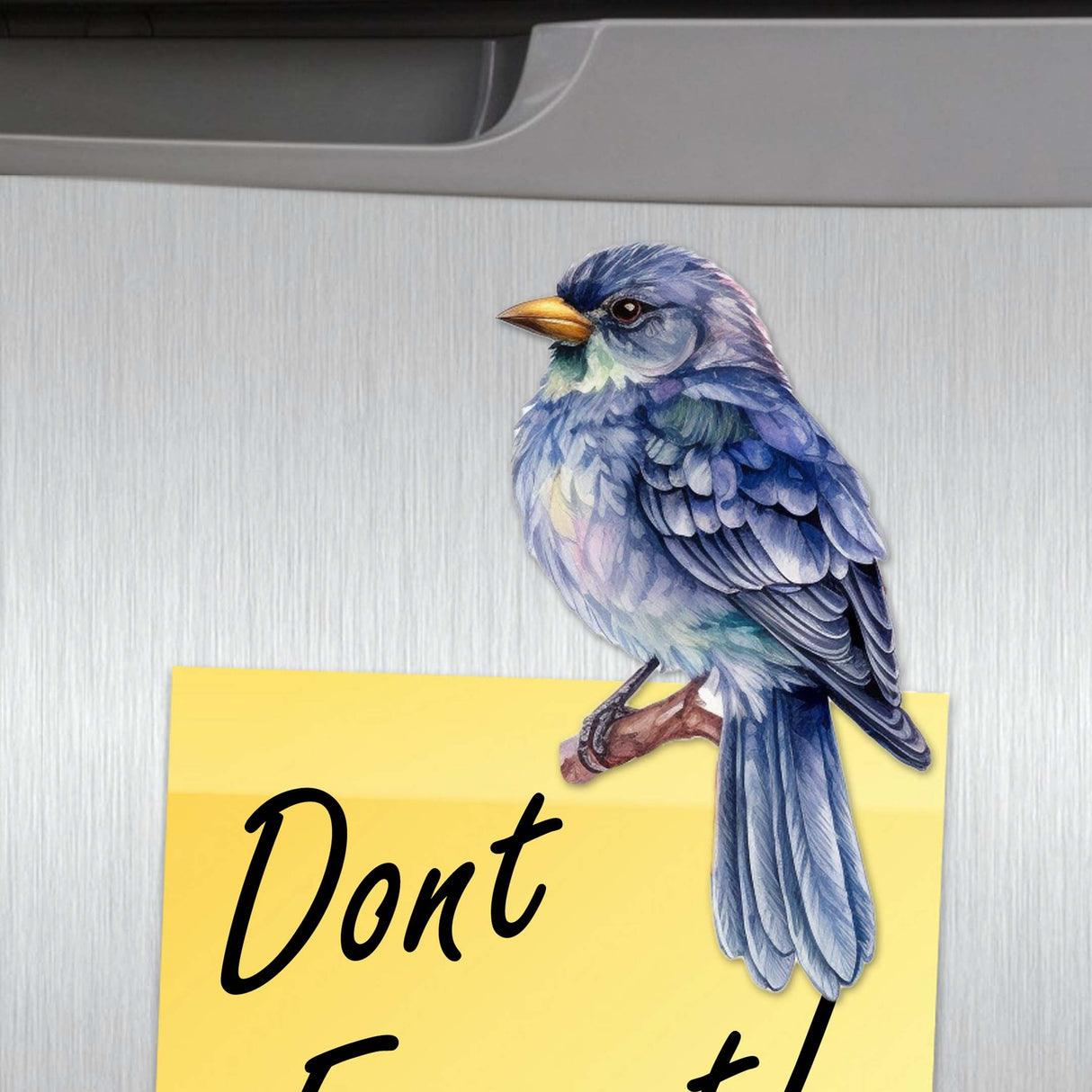 Juego de 6 imanes decorativos de madera con pájaros invernales de G. Debrekht - Decoración navideña - 8090005G-S6