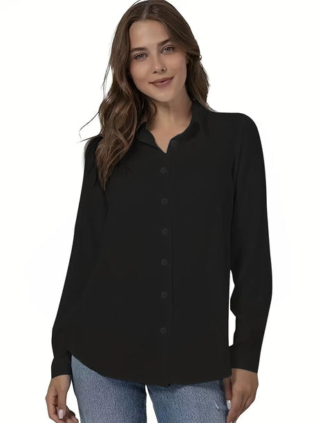 Simple Casual Long-sleeved Shirt, Versatile In All Seasons. - Lootquake