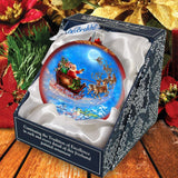 Santa Magical Flight Glass Ornament by D. Gelsinger - Christmas Santa Snowman Decor - 71116-1314