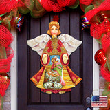 Mary And Joseph Angel Nativity Door Decor by G. DeBrekht - Nativity Holiday Decor - 8154109H