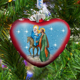 Nativity Heart Glass Ornament by G. DeBrekht - Nativity Holiday Decor - 73511