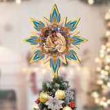 Classic Nativity Star Tree Topper Wooden Décor by D. Gelsinger - Nativity Holiday Décor - 89502-DG