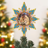 Classic Nativity Star Tree Topper Wooden Décor by D. Gelsinger - Nativity Holiday Décor - 89502-DG