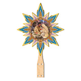 Classic Nativity Star Tree Topper Wooden Décor by D. Gelsinger - Nativity Holiday Décor - 89502-DG