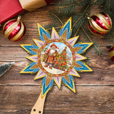 Decoración de madera para la punta del árbol de Papá Noel, de inspiración española, de G. Debrekht - Decoración de muñeco de nieve de Papá Noel - 89524