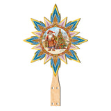 Decoración de madera para la punta del árbol de Papá Noel, de inspiración española, de G. Debrekht - Decoración de muñeco de nieve de Papá Noel - 89524