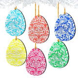 Colorful Eggs Wooden Ornaments Set of 6 by G. DeBrekht - Designocracy - 8199712-S6