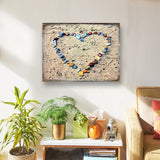 Arte de pared costero de madera con forma de corazón de Sperber de Nature Wonders - Decoración costera con vida marina - 95254B