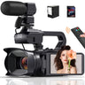 6K Ultra HD Video Camera Camcorder with 18X Zoom, IR Night Vision, 4.0" Touch Screen, WiFi, Microphone, 64GB SD Card, Remote Control & Charger - Perfect for Vlogging & Filming, Vlogging Camera | Touch Screen Camera | Highreso
