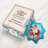 Adorno de cristal de mercurio con forma de casa de jengibre de Papá Noel de G. DeBrekht - Decoración navideña con muñeco de nieve de Papá Noel - 773012