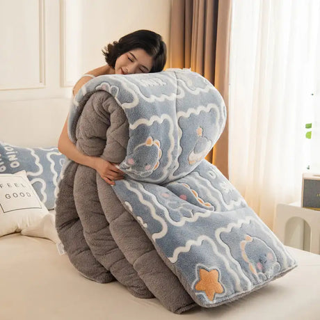 Winter Thermal Coral Fleece Blanket Duvet - Lootquake