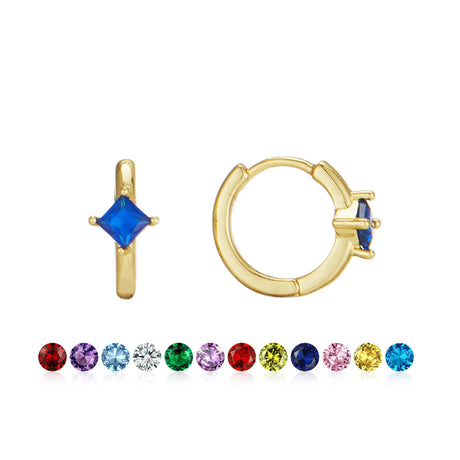 Gold Earrings for Women Trendy Emerald Birthstone Earrings Dainty Small Gold Huggie Hoop Earrings 14k Gold Plated Earrings Cubic Zirconia Earrings Birthday Gifts for Women Gold Jewelry - Lootquake