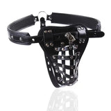 Leather Men's Chastity Belt with Cock Cage, Adult Toy - Lootquake