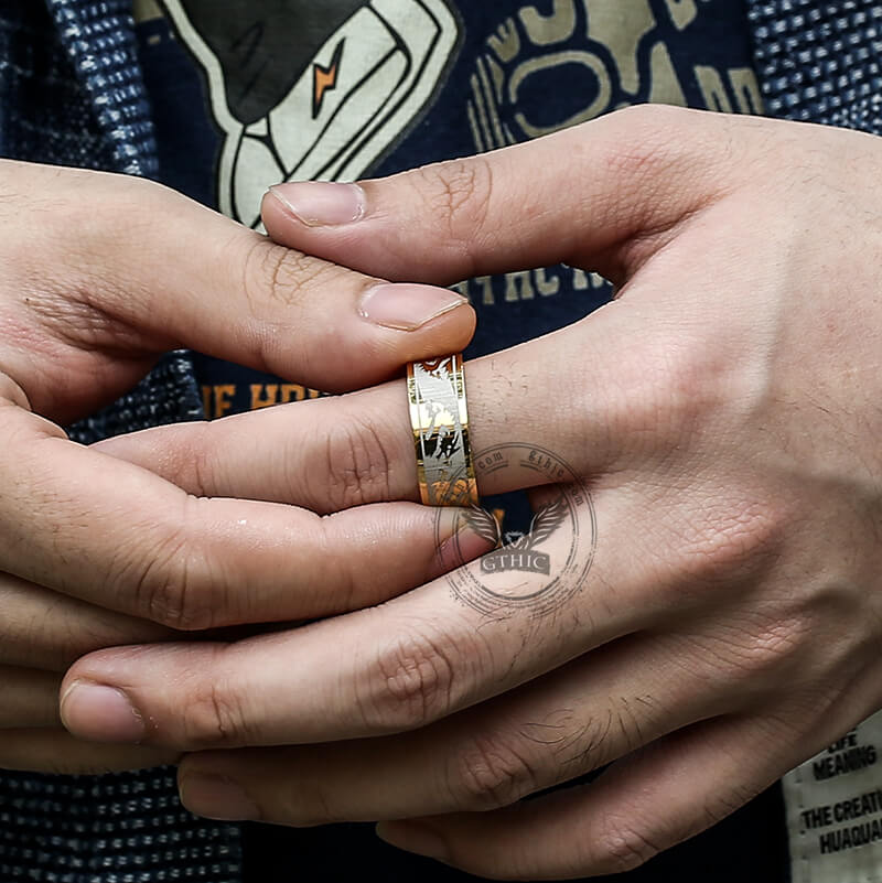 Anillo de acero inoxidable Dragon Shadow de 8 mm