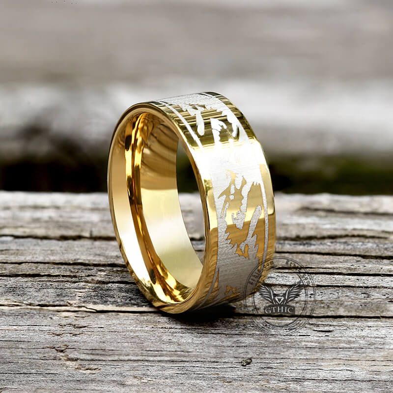 Anillo de acero inoxidable Dragon Shadow de 8 mm