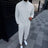 European And American Autumn Men's Wrinkle Bubble Casual Suit Long Sleeve Tooling Trousers - Lootquake