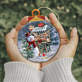 Hot Chocolate Stand - Frosty Fun Wooden Ornaments by D. Gelsinger Christmas Santa Snowman Decor - 8611087-DG