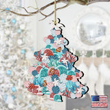 Coastal Tree Wooden Ornaments by G. DeBrekht - Coastal Holiday Decor - 8193149