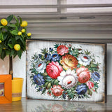 Floral Composition Rustic Wooden Wall Art by G. DeBrekht - Floral Ornamental Decor - 85102B