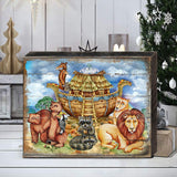Noah's Ark Wooden Wall Art by G. DeBrekht - Nativity Holiday Decor - 8173521B
