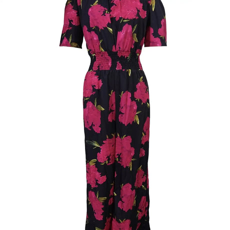 Ladies' One Shoulder Floral Print Waist Cinching Off Shoulder Sexy Fashion Jumpsuit - Lootquake