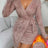 Women's Pure One-piece Strap And Velvet Wrapped Long Sleeved Dress With Buttocks - Lootquake