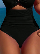 Women's Two-piece Casual Swimsuit P48 Black - Lootquake