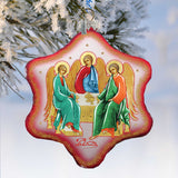 Trinity Snowflake Glass Ornament by G. DeBrekht - Nativity Holiday Decor - 754-031