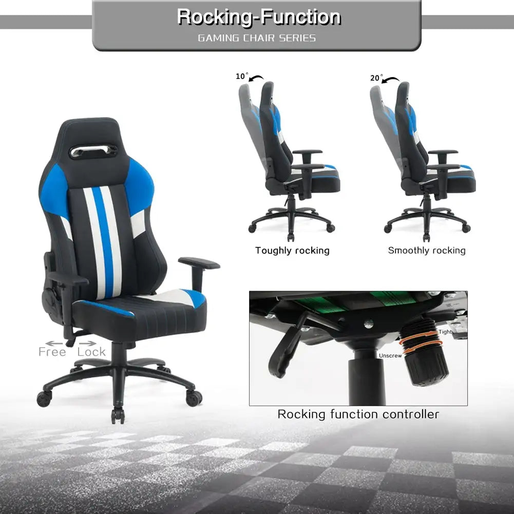 High Back Gaming Chair Racing Office Chair with PU Leather - Lootquake