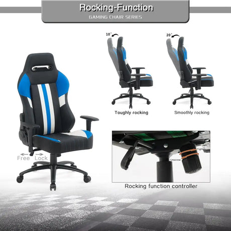 High Back Gaming Chair Racing Office Chair with PU Leather - Lootquake