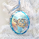 Adornos navideños de cristal - Adornos de cristal con forma de tortuga de G. Debrekht - Decoración navideña costera - 777396
