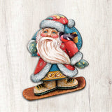 Decoración navideña para puerta con Papá Noel haciendo snowboard de G. DeBrekht - Decoración navideña con muñeco de nieve de Papá Noel - 8119171H