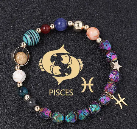 Natural Volcanic Rock Electroplating Twelve Constellations Bracelets - Lootquake