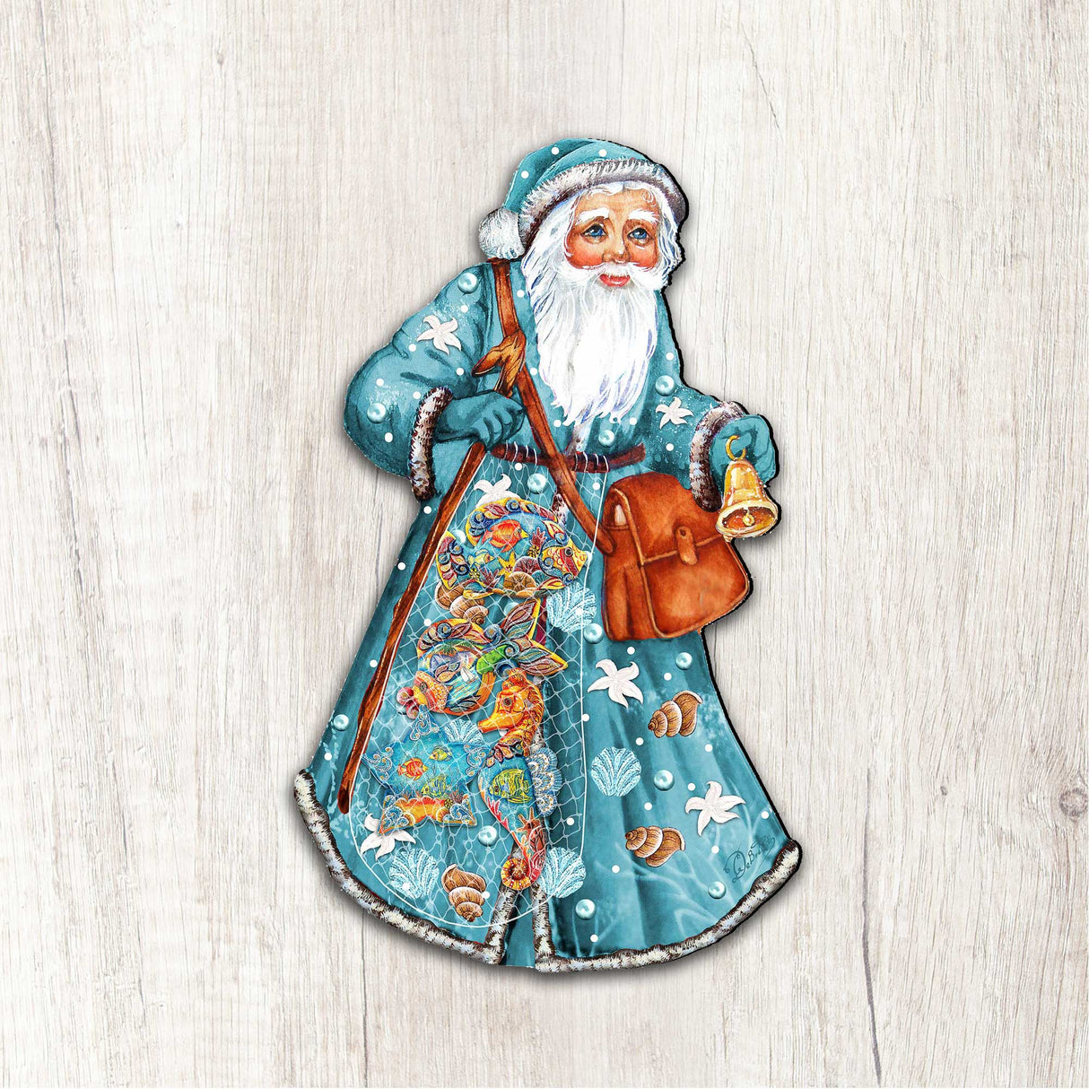 Fishermen Santa Coastal Door Decor by G. DeBrekht - Coastal Holiday Decor - 8124120-2H